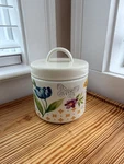 The Pioneer Woman Blooming Bouquet Grease Strainer Canister 4.25" Enamel Steel. Fixed Price $19.00.
