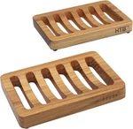 Slotted Soap Dish 2 Pack Teak By Htb, Kitchen Wooden Sponge Holder, Self Dr. Fixed Price $18.95.