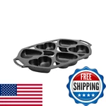 Lodge Manufacturing Company Seasoned Cast Iron Heart Mini Cake Bwhrt. Fixed Price $42.83.
