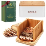 Blubyees Bamboo Bread Slicer For Homemade With Crumb Tray & Storage Box.... Fixed Price $61.57.