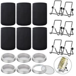 6 Pack Sprouting Lids With Stainless Steel Jar Stands, Blackout Sleeves, Kit .... Fixed Price $54.99.