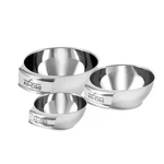 All-clad Stainless Steel 3 Piece Mini Measuring Bowls Cup 1/2 1/4 Nib. Fixed Price $59.95.