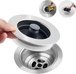 3 1 Kitchen Sink Drain Strainer, Stainless Steel Wrapped Shell Stopper. Fixed Price $16.98.