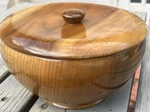 Beautiful Vtg C. 1960/70S Handcrafted Oregon Myrtlewood 8" Bowl W/lid. Fixed Price $63.95.