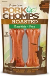 Pork Chomps Roasted Pressed Skin Dog Chews, 4.5-INCH Bone, 2 Count. Fixed Price $10.00.