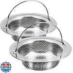 Giramika 2 Pack Kitchen Sink Drain Strainer With Handle, Stainles. Fixed Price $20.00.