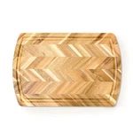 Acacia Rect. Herringbone Design Chopping Board, Side Grooves, Deep Well, 18X1.... Fixed Price $56.25.