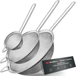 Walfos Fine Mesh Strainer Set Of 3, 2.7, 4.6, (3PCS), Stainless Steel. Fixed Price $20.41.