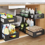 Packs 17IN Depth Under Sink Organizer, 2-TIER Pull Out Cabinet Wi.... Fixed Price $81.27.
