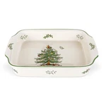 Spode Christmas Tree Large Rectangular Handled Dish, Deep Baking Pan (15" X 11"). Fixed Price $192.60.