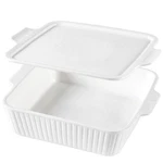 Dizada Casserole For Oven With Lid, 10'' Square Baking Dish, White. Fixed Price $63.29.