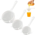 3 Pcs Plastic Mesh Strainer Set Colander With Handle - Sizes Double Ear Food. Fixed Price $16.99.