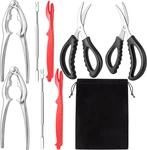 Seafood Tool Set, Stainless Steel Crab Crackers And Forks, 9 Pcs. Fixed Price $21.99.