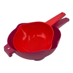 Tupperware Colander 1 & 2QT Double Pouring Spouts Strainer Classic Set Red New. Fixed Price $36.00.