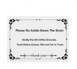 2PCS Please No Solids Down Drain Rental Home Necessities Kitchen Sink Signs,g.... Fixed Price $12.04.