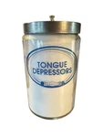 Grafco Medical Apothecary Glass Jar Stainless Lid Blue Letters Tongue Depressors. Fixed Price $13.99.