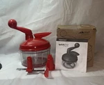 Tupperware Quick Chef Red Chopper Base Blades Funnel Paddle Food Prep Cooking. Fixed Price $16.99.