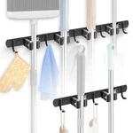 Wall Mount Broom Hanger Mop Holder, Kitchen Garden Laundry Garage Organizer Rack. Fixed Price $9.01.