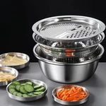 3PCS Stainless Steel Mixing Bowl Strainer Set For Washing Fruits & Vegetables. Fixed Price $19.87.