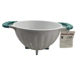 New Kitchenaid 3 Quart Colander Strainer Classic Aqua Sky Haqa. Fixed Price $75.65.