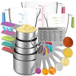 Minteem Magnetic Measuring Cups And Spoons Set, 5 Stainless Steel C.... Fixed Price $53.59.