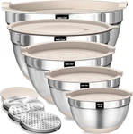 Umite Chef Mixing Bowls With Airtight Lids Set, 8PCS Stainless Steel Nesting. Fixed Price $45.99.