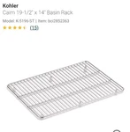 Kohler K-5196-ST Cairn 19-1/2" X 14" Basin Sink Rack Stainless Steel. Fixed Price $60.00.