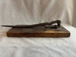 Antique Cast Iron Nutcracker Mounted Wooden Backplate. Fixed Price $19.00.