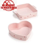 2-PIECE Ceramic Nonstick Baking &casserole Dish Set,square And Heart-shaped,pink. Fixed Price $64.96.