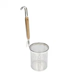 Kitchen 201 Stainless Steel Noodle Strainer, With Wooden Handle, 5X5.6X15". Fixed Price $15.36.