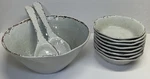 Fresco Hobby Lobby Rustic Crackled Gray Melamine Salad Bowl Set. Fixed Price $35.96.