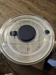 6.3QT Salad Spinner Navy Blue/white Stainless Steel Bowl Model A13134. Fixed Price $89.95.