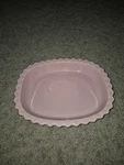 Chantal Pink Scalloped Stoneware 11IN. Oval Plate Kitchen Baking. Fixed Price $19.95.