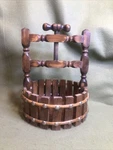Vintage Wooden Wishing Well Nut Cracker Bowl 8" Diameter 10.5" Tall. Fixed Price $27.99.