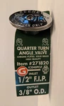 Keeney #2718201/2 Quarter Turn Angle Value Chrome Plated Solid Brass New. Fixed Price $8.95.