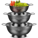 Bokon Pcs Stainless Steel Colander Set Bowl Sieves 1/3/5 Quart Me. Fixed Price $63.15.