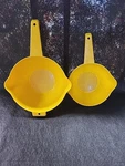 Vintage Tupperware Yellow Colander Strainer Set (2) 1QT #1200 & 2QT #1523 Retro. Fixed Price $29.99.