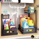 Fabutier Under Sink Organizer, 2 Cabinet For Pack, Black. Fixed Price $59.16.
