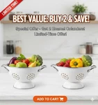 2 Calypso Basics By Reston Lloyd Powder Coated Enameled Colander 1.5 Quart White. Fixed Price $34.65.