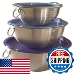 Tovolo Stainless Steel Mixing Bowls Lid Set Of 3 Nesting Small. Fixed Price $39.00.