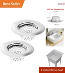 Reliable 2-PACK Stainless Steel Sink Strainer Easy Clean Anti-clog Solution. Fixed Price $9.98.