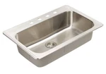 Nantucket Sinks NS3322-9 In. Drop-in Stainless Steel Single Bowl Kitchen. Fixed Price $200.00.