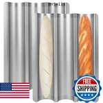 Barlket Baguette Bread Pan Set Of 2, Silver Tray Perforated, Nonstick. Fixed Price $28.67.