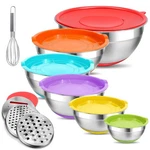 Eallpha Mixing Bowls With Lids SET,10PCS Stainless Steel Large, Multicolor. Fixed Price $51.46.