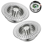 2PCS 5IN1 Kitchen Sink Strainer Stopper Set Pop-up Drain Filter Anti-clog Basket. Fixed Price $16.98.