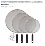 4 U.s. Kitchen Supply Splatter Screens, 13", 11.5", 10" & 8", Stainless Steel. Fixed Price $16.99.