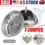 Stainless Steel Home Kitchen Sink Drain Stopper Basket Strainer Waste Plug Lot. Fixed Price $34.58.