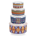 Vancasso Serving Bowls With Lids Set Of 4, Ceramic Nesting Mixing For F.... Fixed Price $80.99.