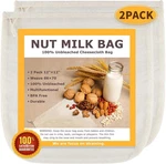 Nut Milk Bags, All Natural Cheesecloth 12"X12", Pack, 100% Unbleached Co. Fixed Price $12.85.