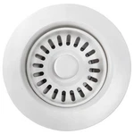 White Polymer Drain Kitchen Sink Assembly With Removable Basket. Fixed Price $27.53.
